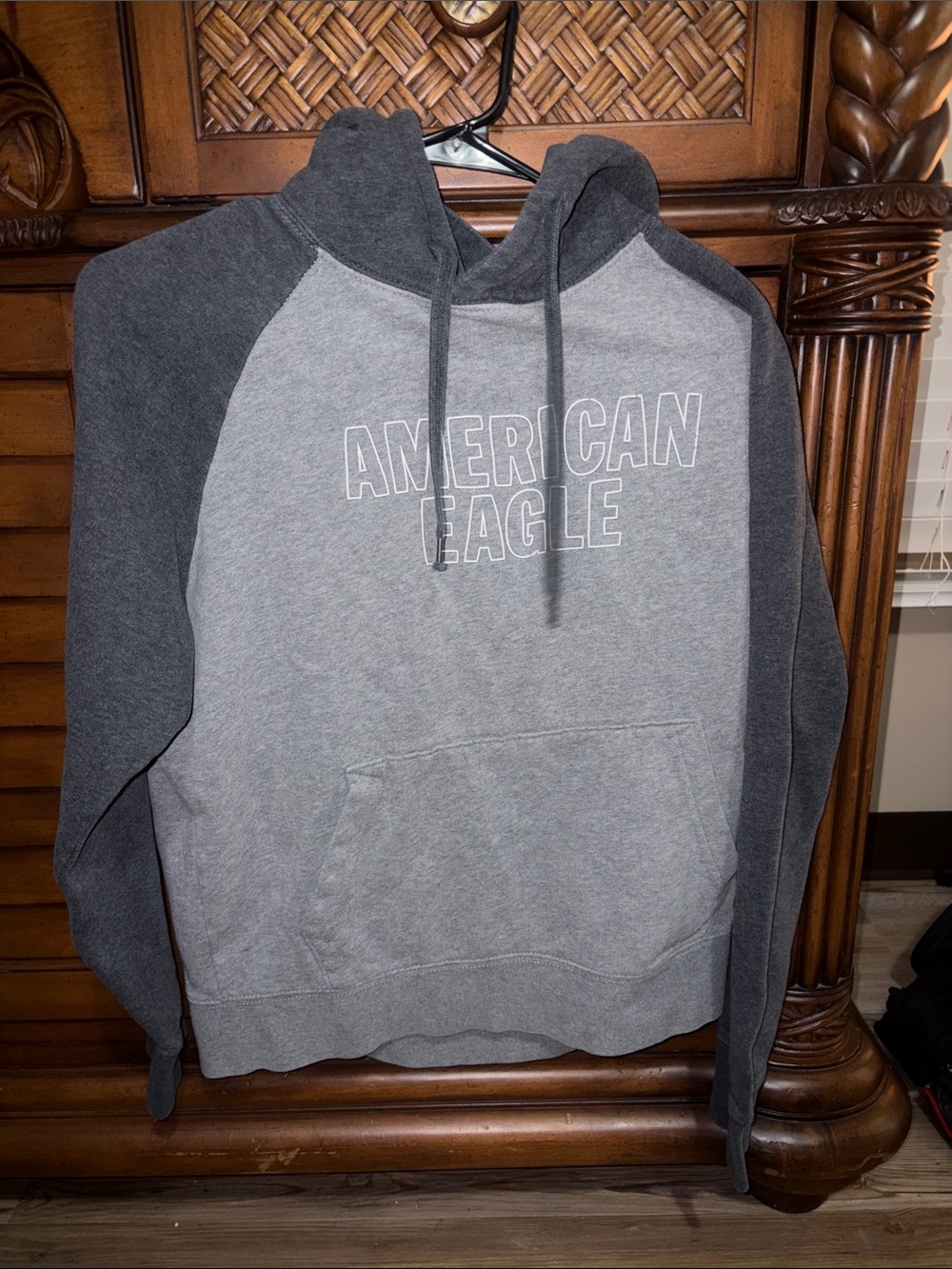 American Eagle Outfitters Two-Tone Gray Pullover Hoodie